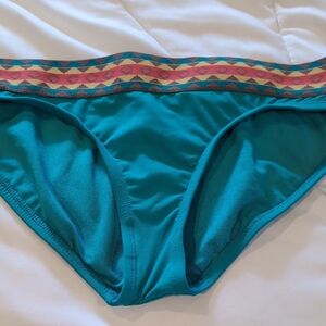 Teal Women's Intimate Briefs with Patterned Waistband